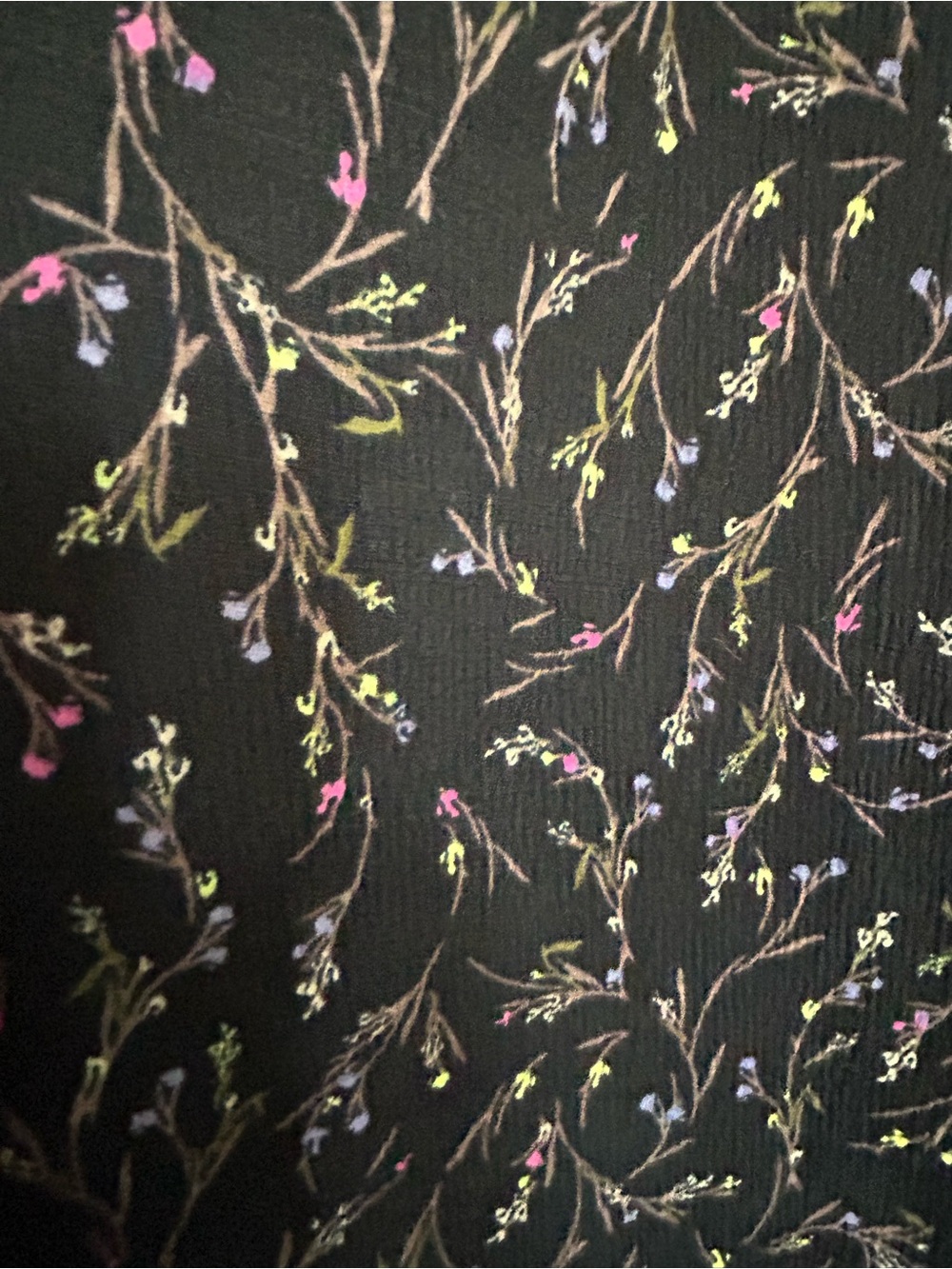 Ava & Viv Black Floral Long Sleeve Midi Dress - Picture 3 of 3